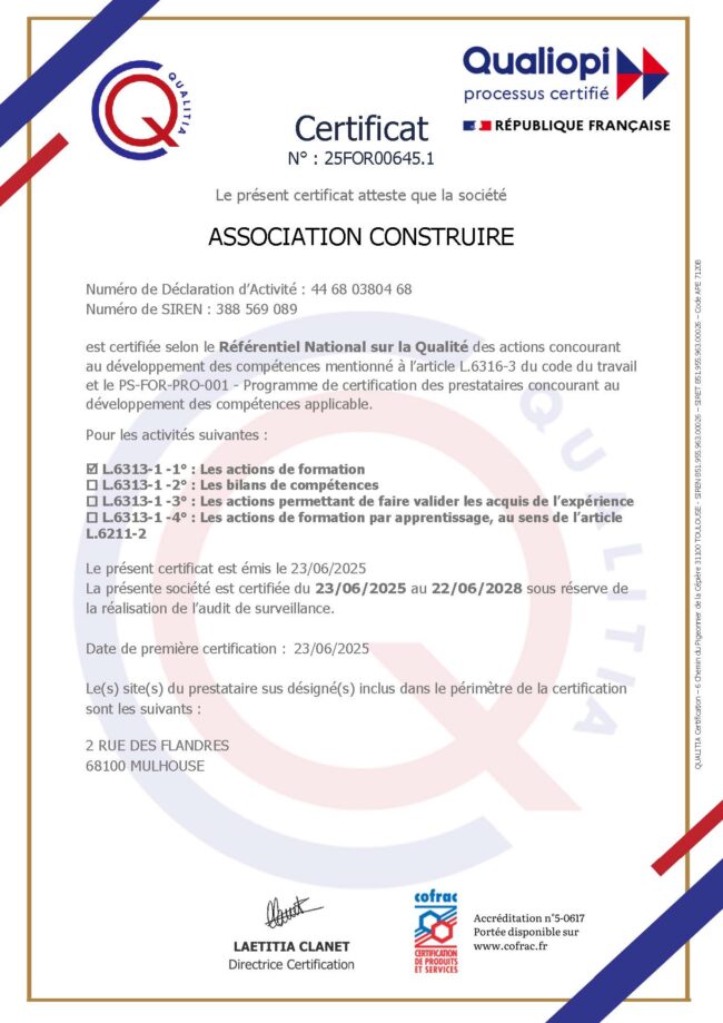 25FOR00645.1 – Certificat de conformité